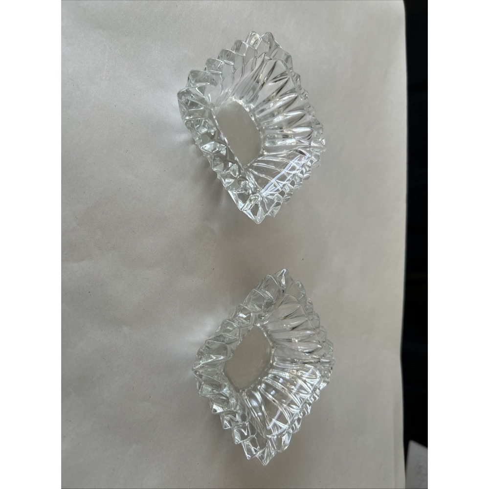 Set lot of 2 West Germany Crystal-Cut by Rossini small bowls. 3" x 3" x 1 1/4"H